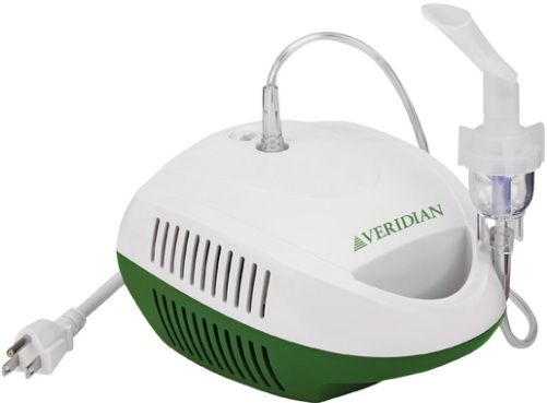 Veridian Healthcare 11-505 VH Compact Tabletop Nebulizer System, Compact design features a convenient carrying handle, Built-in nebulizer holder for hands-free convenience, Convenient built-in power cord storage, Approximate unit weight: 3 lbs. 1 oz., Latex-Free, Retail packaging, UPC 845717002837 (VERIDIAN11505 11505 11 505 115-05)