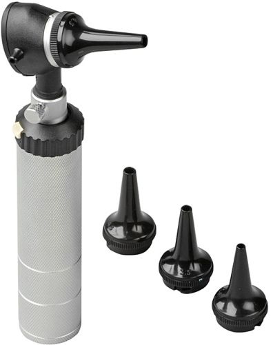 Veridian Healthcare 12-12100 KaWe Combilight C10 Otoscope, Balanced design with metal handle and lightweight plastic head, Optimal standard illumination, 2.5V vacuum incandescent lamp, Illuminant lifespan approx 15 hrs., Illumination intensity up to 7000 Lux, Dimmable rheostat, Pivoting 3X lens magnification, UPC 845717121002 (VERIDIAN1212100 1212100 121-2100 1212-100 12121-00)