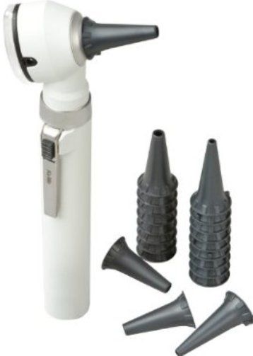 Veridian Healthcare 12-13305 KaWe Piccolight F.O. Light Grey Otoscope, Stone, Lightweight, plastic design with convenient pocket clip, First-class fiber optic illumination, 2.5V bright white xenon lamp, Illuminant lifespan approx. 20 hrs., Illumination intensity over 15000 Lux, Pivoting 3X lens magnification, UPC 845717133050 (VERIDIAN1213305 1213305 121-3305 1213-305 12133-05)