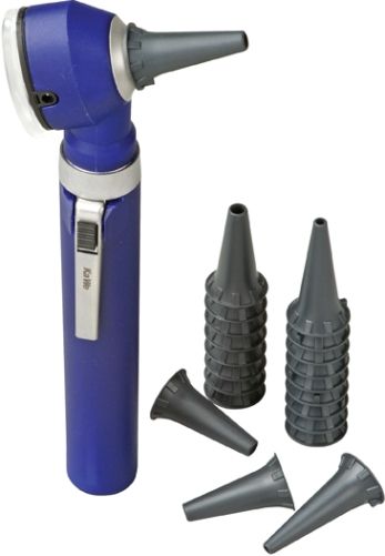 Veridian Healthcare 12-13502 KaWe Piccolight F.O. Navy Blue LED Otoscope, Sky, Lightweight, plastic design with convenient pocket clip, First-class fiber optic illumination, 2.5V bright white xenon lamp, Illuminant lifespan approx. 100000 hrs., Illumination intensity over 8000 Lux, Pivoting 3X lens magnification, UPC 845717135030 (VERIDIAN1213502 1213502 121-3502 1213-502 12135-02)