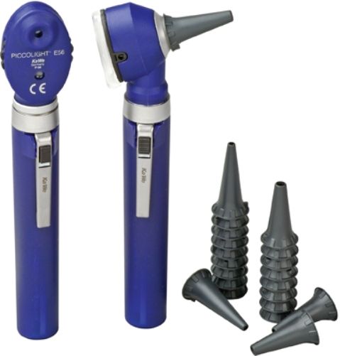 Veridian Healthcare 12-33402 KaWe Piccolight Fiber Optic/E56 Navy Blue Set, Sky, Set includes: Complete otoscope with lamp, complete ophthalmoscope with lamp, tube of ten 2.5 mm and ten 4.0 mm disposable specula, hard-plastic storage box with foam-lining and two-year warranty (excludes lamp and batteries), UPC 845717334020 (VERIDIAN1233402 1233402 12 33402 123-3402 1233-402 1233-402)