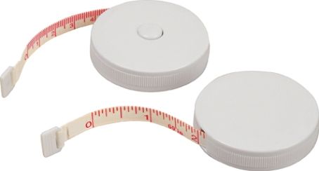 Veridian Healthcare 14-810 Tape Measure, White, High-impact plastic case with retractor mechanism and fiberglass tape, Graduated in inches on one side and centimeters on the other, Measures up to 60