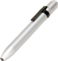 Veridian Healthcare 14-824 Aluminum Penlight, Silver, Professional-grade instrument for general exam, Focused lens delivers direct high-intensity diagnostic light, Plastic models feature pocket clip activation with or without pupil gauge imprint, Brushed silver outer casing model offers traditional push-button activation, All penlights include two AAA batteries, UPC 845717002943 (VERIDIAN14824 14824 14 824 148-24) 