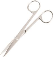 Veridian Healthcare 14-843 Operating Scissors 5-1/2" Straight Sharp/Sharp, Floor-grade instruments provide optimum balance and control, perfect for everyday applications, Strong surgical stainless steel construction provides high-precision cutting, fingertip control and secure grasping, Designed to meet the demanding needs of nurses, EMTs and medical students, UPC 845717003025 (VERIDIAN14843 14 843 14843 148-43) 