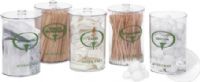 Veridian Healthcare 14-870 Sundry Jars Plastic with Imprints, For exam room supply organization, Durable clear polystyrene jars organize exam room supplies, Offered as a 5-piece set with label imprints, Clear fitted lids, Size 4-1/4"W x 6-1/2"H, UPC 845717003117 (VERIDIAN14870 14 870 14870 148-70) 
