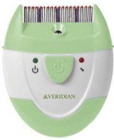 Veridian Healthcare 15-001 Finito Electronic Lice Comb; Quiet operation, no buzz or electronic hum; Removable metal comb with insulated comb tips, Two operation modes - on, or on with LED light for use on dark hair or in low-light settings; Louse detection red light LED alert; Built-in cleaning brush for clearing tines; UPC 845717150019 (VERIDIAN15001 VERIDIAN 15-001) 