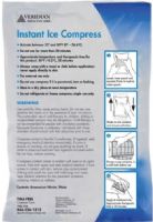 Veridian Healthcare 24-901 Instant Ice Compress One Pack, Compress size 6” x 9”, Therapeutic instant ice compress for pain and fever relief, Simple, squeeze activation, Maintains therapeutic cold (33°F/0.5°C) for up to 20 minutes, Effective for relief of muscular pain and swelling and helps aid in improving circulation, UPC 845717000918 (VERIDIAN24901 24901 24 901 249-01) 