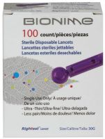 Veridian Healthcare BIO100LC Bionime Lancet; Veridian Bionime Lancets extract blood samples to monitor your blood glucose levels; Stock up less often with a convenient box of 100 lancets; Designed for single use, safely dispose of them afterwards; Weight 0.5 Lbs; UPC 883489003102 (VERIDIANBIO100LC VERIDIAN BIO100LC) 