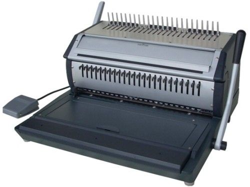 Tamerica VERSABIND-E Electric Punch and Manual Binding Machine with Interchangeable EZ Slide Dies System, 20 Sheets/Punch Capacity, 14 (35.6cm) Punching & Binding Length, Plastic Binding Combs 3:1 Wire, 2:1 Wire and 4:1 Coil, Two handle machine, Punch and bind simultaneously, Solid and durable metalic structure (VERSABINDE VERSABIND)