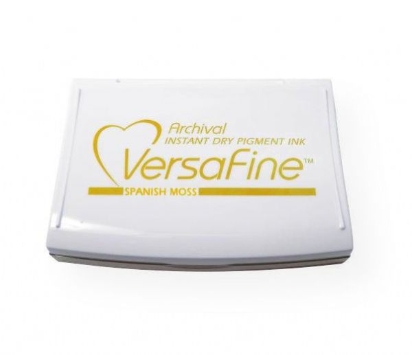 VersaFine VF062 Fast-Drying Pigment Ink Full Size Pad Spanish Moss; The rich color of pigments combined with the fast-drying properties of dye inks; Full-size pads have unique hinged cover to allow uninhibited access to the full pad; Shipping Weight 0.2 lb; Shipping Dimensions 3.82 x 2.5 x 0.75 in; UPC 712353380622 (VERSAFINEVF062 VERSAFINE-VF062 VERSAFINE/VF062 ARTWORK)