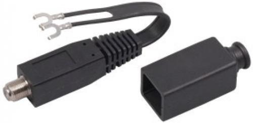 RCA VH101R Outdoor Matching transformer, Weather resistant cover, Use for outdoor installations, Reliable and precise connection, Connects a coaxial F connector input on a TV to a flat antenna 300 Ohm wire lead, UPC 079000403722 (VH101R VH-101R)