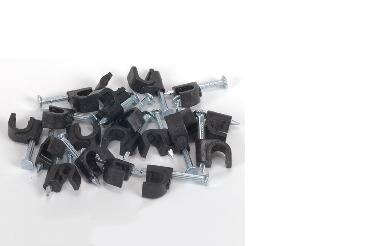 RCA VH102BR Coaxial Cable nail in Clamps in Black Color, In a master pack of 24, Color in black, For securing coaxial cables in place, UPC 079000309314 (VH102BR VH102BR)