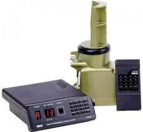 RCA VH126R Programmable antenna rotator with remote; Programmable Memory: set up to 12 TV or FM station directions for automatic antenna positioning; Heavy duty rotator motor with precision metal gears; Weatherproof one-piece housing; Digital display indicates antenna position during operation; 16 function soft-touch key pad remote control (infrared); Manual positioning key provides fine tuning for locations not stored in memory; 3-conductor wire installation; UPC 044476060786 (VH126R VH-126R)