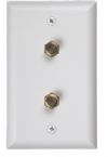 RCA VH128R Coaxial Duplex Wall Plate, Coaxial duplex wall plate, Professional looking, For cable installation, Comes in white, UPC 079000308768 (VH128R VH-128R) 