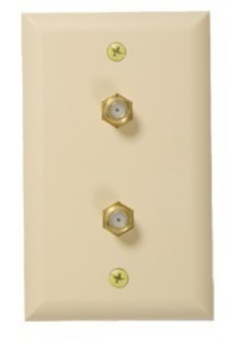 RCA VH128VR Coaxial Duplex Wall Plate, Coaxial duplex wall plate, Professional looking, For cable installation, Comes the color ivory, UPC 079000310426 (VH128VR VH-128VR)