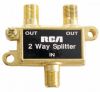 RCA VH47R Video 2 Way Signal Splitter; Frequency is 5 to 900 MHz; Corrosion resistant connector; Reliable and precise connection; Use for cable TV, antennas, DVD, or VCR connection; Splits a single coaxial signal into two separate signals; UPC 079000403364 (VH47R VH-47R) 
