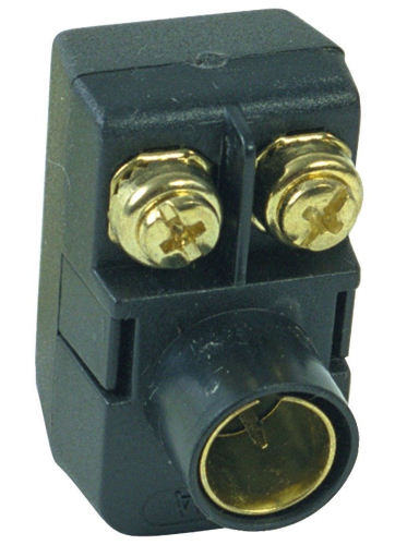 RCA VH58R Push On Matching Transformer, Corrosion resistant connector, Reliable and precise push on connection, Connects an antenna 300 Ohm wire to a coax 75 Ohm input on a TV, Converts a flat wire leads 300 Ohm connection to a coax 75 Ohm push on connector, UPC 079000403425 (VH58R VH-58R)