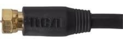 RCA VH606R RG6 Digital Coaxial Cable with Gold Plated Screw on F Connectors, Connects antenna cable box TV satellite receivers and more, Available in the color black, Carries audio and video signals, Gold plated screw on F connectors, UPC 079000320593 (VH606R VH-606R)