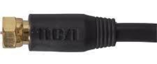 RCA VH612R RG6 Digital Coaxial Cable with Gold Plated Screw on F Connectors, Connects antenna cable box TV satellite receivers and more, Available in the color black, Carries audio and video signals, Gold plated screw on F connectors, Ideal for digital components, UPC 079000320609 (VH612R VH-612R)