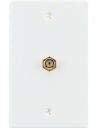 RCA VH61R White Coaxial Cable Wall Plate, Coaxial wall plate, Single gold plated F connector, For use with both RG6 and RG59 coaxial cables, Flush-mount wall plate for professionally installed coaxial cable outlet, UPC 079000403449 (VH61R VH-61R) 