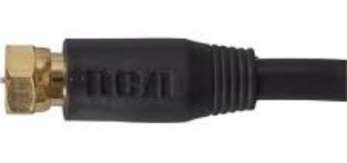 RCA VH625R RG6 Digital Coaxial Cable with Gold Plated Screw on F Connectors, Connects antenna cable box TV satellite receivers and more, Available in the color black, Carries audio and video signals, Gold plated screw on F connectors, Ideal for digital components, UPC 079000320616 VH625R VH-625R