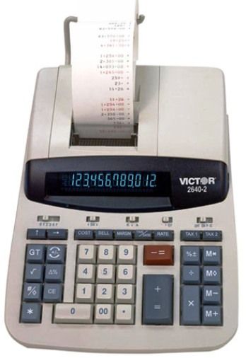 Victor 2640-2 Commercial Desktop with Equals Plus Logic Printing Calculator, Extra Large Fluorescent Display, 12 Digit Capacity, Fast 4.1 Lines Per Second, 2 Color Print (Victor-2640 Victor2640 VIC2640 VIC-2640 2640 Victor-2640-2 Victor26402 VIC26402 VIC-26402 26402)