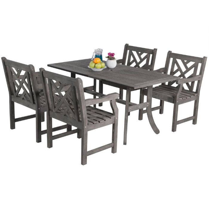 Vifah V1300set2 Renaissance Collection Outdoor 5 Piece Patio Dining Set With Table And 4 Chairs 