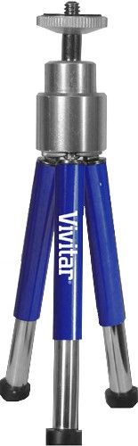Vivitar VIV-VT-6-BLU Mini Blue Tripod, Ultra compact is perfect for travel with a 360 degree ballhead that fits most digital cameras and camcorders, 6 Max. Extensions, 6 Folded Size, Max Capacity 1.10 lbs., 3.27 x 8.25 x 1.00, UPC 681066950722 (VIVVT6BLU VT-6-BLU VT-6 BLU VIV-VT-6)