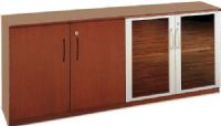Mayline VLC-CHY Low Wall Cabinet With Wood And Glass Door - 72" W, 4 Shelf Quantity, 2 Compartment Quantity, 2 Number of Compartments, Combination storage cabinet holds office contents and more, Wood doors on one side, see-through glass doors on the other, High-quality hardwood veneer construction for long-lasting use, Sierra Cherry Finish, UPC 198860652481 (VLC VLC-CHY VLC CHY VLCCHY) 
