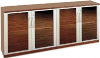 Mayline VLCG-CHY  Napoli Veneer, Low Wall Cabinet, Glass Doors, Two sets of glass door storage hold office contents and more, Supports 75 Lbs per shelf, evenly distributed, High-quality hardwood veneer construction for long-lasting use, Surfaces protected by two coats of high-tech catalyzed lacquer, Cherry Finish, UPC 198860652511 (VLCG VLCG-CHY VLCG CHY VLCGCHY) 