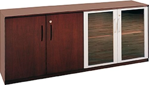 Mayline VLC-MHG Low Wall Cabinet With Wood And Glass Door - 72
