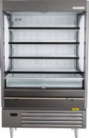 Beverage Air VM18-1-G-LED VueMax 51" Gray Air Curtain Merchandiser, 20 Amps, 60 Hertz, 1 Phase, 115 Voltage, 18 cu. ft. Capacity, 2/3 HP Horsepower, 4 Number of Shelves, 1 Sections, Vertical Style, Open-Air Front Style, Self Service, Bottom Mounted Compressor Location, Refrigerated Display Case, Freestanding Installation, Helps boost impulse sales, Night curtain helps save energy, Foamed-in-place CFC-free insulation (VM18-1-G-LED VM18 1 G LED VM181GLED VM18-1-G VM18 1 G VM181G) 