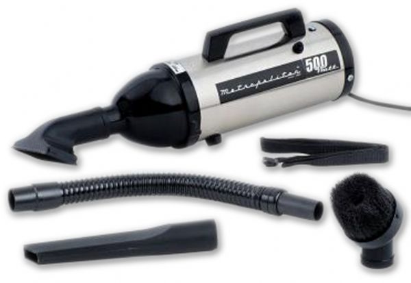 Metrovac 105-577881 Model VM6SB500 Metropolitan Evolution Hand Vacuum, Satin Nickel/Black Finish, 0.75 HP / 120V Motor, 500 Watts, 70 CFM Airflow, All Steel Construction, High Performance Hand Vac; All Steel construction; Satin Nickel / Black Finish; This high performance hand vac is easy to use and easy to carry; Pound for pound, the most powerful Hand Vac on the planet; Best of all it's MADE IN THE USA; UPC 031275577881 (METROVACVM6SB500 METROVAC VM6SB500 105-577881)