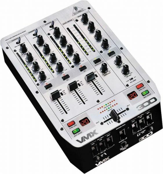 Behringer VMX300 Pro Mixer Professional 3-Channel DJ Mixer with BPM Counter, Gain, 3-band kill EQ, dedicated level meter per channel, Awesome XPQ 3D stereo surround effect, Intelligent dual auto BPM counter, time and beat sync display, Reverse switch for crossfader, Dedicated curve control for all faders, PFL/Output balance control and split option (VMX300 VMX-300)