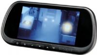 Voyager VOM74MM Rearview Mirror Monitor, 7" TFT LCD Display with Highly-reflective Glass Surface That Serves as a Rearview Mirror When Back-up Camera System is not Active, Aspect Ratio 16:9, Resolution 800 x 480, Brightness 400 cd/m2, Contrast Ratio 500:1, PAL/NTSC Compatible, Three Camera Inputs, Built-in Speaker, Backlit Controls (VO-M74MM VOM-74MM VOM74-MM VOM74 MM) 