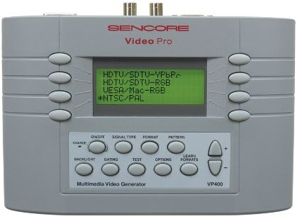 Sencore VP400 VideoPro Multimedia Video Generator, 100 total Format Storage, Supplies all of the video outputs you need, including DVI and HDTV, ATSC RF, Selectable formats allow testing of a video display in all operating modes, Generates precise, innovative video patterns for accurate display testing and calibration (VP400 VP 400 VP-400)