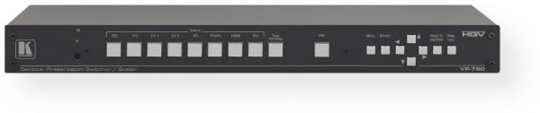 Kramer VP-790 Model 8Input ProScale Genlock Presentation Scaler/Switcher; Max. Data Rate 3Gbps (3G HDSDI); HDTV Compatible; HDCP Compliant The HDCP (High Definition Content Protection) license agreement allows copyprotected data on the HDMI input to pass only to the HDMI output; MultiStandard Operation SDI (SMPTE 259M and SMPTE 344M), HDSDI (SMPTE 292M) and 3G HDSDI (SMPTE 424M) (VP790 KRAMER VP-790 KRAMER VP 790)