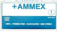 Ammex VPF66100 +AMMEX Large Powder Free Medical Vinyl Gloves, Clear, Beaded Cuff, Smooth, Latex Free, Superb Tensile Strength, Cuff Thickness 3 +/- 1 mil, Palm Thickness 4 +/- 1 mil, Finger Thickness 6 +/- 1 mil, 105 +/- 10 mm Width, 235 +/- 5 mm Length, 100 gloves per box, Box Dimensions 240 x 125 x 63 mm, UPC 697383401038 (VPF-66100 VPF 66100 VP-F66100) 