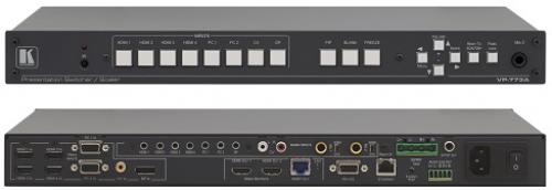 Kramer Electronics VS-62H 6x2 4K UHD HDMI Matrix Switcher; Max. Data Rate - 8.91Gbps data rate (2.97Gbps per graphics channel); HDCP Compliant; EDID Capture - Copies and stores the EDID from a display device; True Video Clock Detection; Non-Volatile EDID Storage; Lock Button - Prevents unwanted tampering with the front panel; Internal Pattern Generator; Kramer Protocol 3000 Support; PRODUCT DIMENSIONS: 21.46cm x 16.30cm x 4.36cm (8.45
