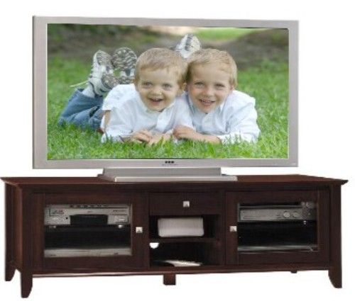 Bush VS05850-03 Console Video Base, Sonoma Collection, Finished In Mocha Cherry Veneer, Storage drawer for miscellaneous supplies, Rear wire access and concealment, Adjustable shelves for storage flexibility (VS0585003 VS-0585003  VS05850 VS-05850) 