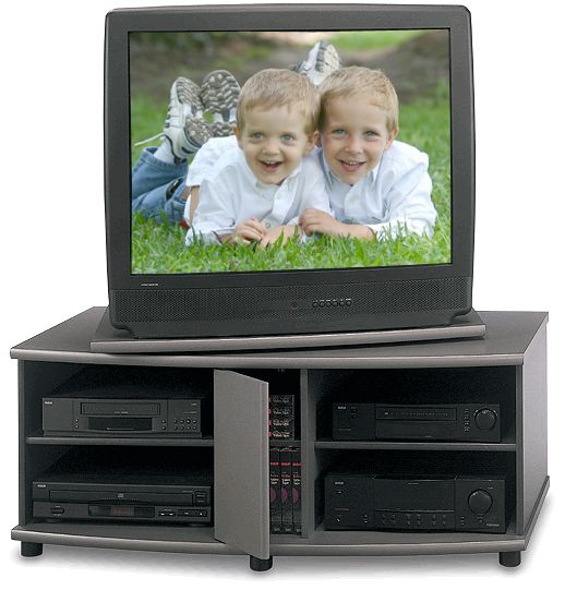 Bush VS39736 Reflections Swivel TV/VCR Stand, TV shelf swivels for best viewing angle, Concealed center storage, Adjustable shelf (VS 39736 VS-39736)