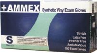 Ammex VSPF42100 +AMMEX Small Powder Free Medical Grade Stretch Vinyl Gloves, Natural, Beaded Cuff, Smooth Exterior, Latex Free, Cuff Thickness 3 +/- 1 mil, Palm Thickness 4 +/- 1 mil, Finger Thickness 6 +/- 1 mil, 85 +/- 5 mm Width, 235 +/- 5 mm Length, 100 gloves per box, Box Dimensions 240 x 125 x 70 mm, UPC 697383402912 (VS-PF42100 VSP-F42100 VSPF-42100 VSPF 42100) 