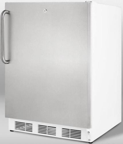 Summit VT65MLSSTBADA ADA Compliant Freestanding Medical All-Freezer Capable of -25C Operation with Factory Installed Lock, Wrapped Stainless Steel Door and Professional Towel Bar Handle, White Cabinet, 3.5 cu.ft. Capacity, RHD Right Hand Door Swing, Manual defrost, Three slide-out freezer drawers (VT-65MLSSTBADA VT 65MLSSTBADA VT65MLSSTB VT65MLSS VT65ML VT65M VT65)