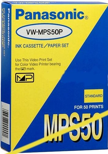 Panasonic VW-MPS50 Printer Paper & Ink Cartridge for Vintage Video Printer AG-EP50 AGEP50 PV-MP10 PVMP10, Includes 50 sheets of paper (VWMPS50 VW MPS50 VWMPS-50 VWM-PS50)