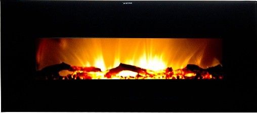 Frigidaire VWWF-10306 model Valencia Wide Screen Wall Hanging Electric Fireplace, 750/1500 Watts; 2500/5000 Heat BTU Dual heating setting, Built-in timer adjustable from  0.5 hrs to 7.5 hrs., Wide-screen wall mount fireplace, Soothing logwood flame effect, Built-in timer, Flames operate with and without heat, Adjustable flame brightness, Heat resistant tampered glass panel, UPC 859423003064 (VWWF10306 VWWF-10306 VWWF 10306)