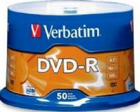 Verbatim 94501 Branded DVD-R Media, 120mm Form Factor, Single Layer Layer, 16X Maximum Write Speed, DVD-R Media Formats, Cake Box Packing, 50 Pack Quantity, 4.7GB Storage Capacity, DVD-R Media (94501 VERBATIM94501 VERBATIM-94501 VERBATIM 94501) 
