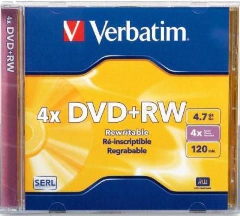 Verbatim 94520 Branded DVD+RW Media, 120mm Form Factor, Single Layer, 4X Maximum Write Speed, DVD+RW Media Formats, Jewel Case Packing, 50 Pack Quantity, 4.7GB Storage Capacity, DVD+RW Media (94520 VERBATIM94520 VERBATIM-94520 VERBATIM 94520)