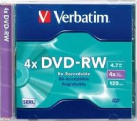 Verbatim 94836 DVD-RW Media, 120mm Form Factor, Single Layer, 4X Maximum Write Speed, DVD-RW Media Formats, Jewel Case Packing, 10 Pack Quantity, 4.7GB Storage Capacity, DVD-RW Media (94836 VERBATIM94836 VERBATIM-94836 VERBATIM 94836) 