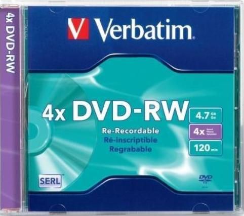 Verbatim 94836 DVD-RW Media, 120mm Form Factor, Single Layer, 4X Maximum Write Speed, DVD-RW Media Formats, Jewel Case Packing, 10 Pack Quantity, 4.7GB Storage Capacity, DVD-RW Media (94836 VERBATIM94836 VERBATIM-94836 VERBATIM 94836)
