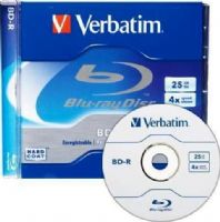 Verbatim 96434 Blu-Ray BD-R Media, 120mm Form Factor, Single Layer, 4X Maximum Write Speed, BD-R Media Formats, 25GB Storage Capacity, Logo on top Surface, BD-R Media Type, 1 Pack Quantity, UPC 023942964346 (96434 VERBATIM96434 VERBATIM-96434 VERBATIM 96434) 